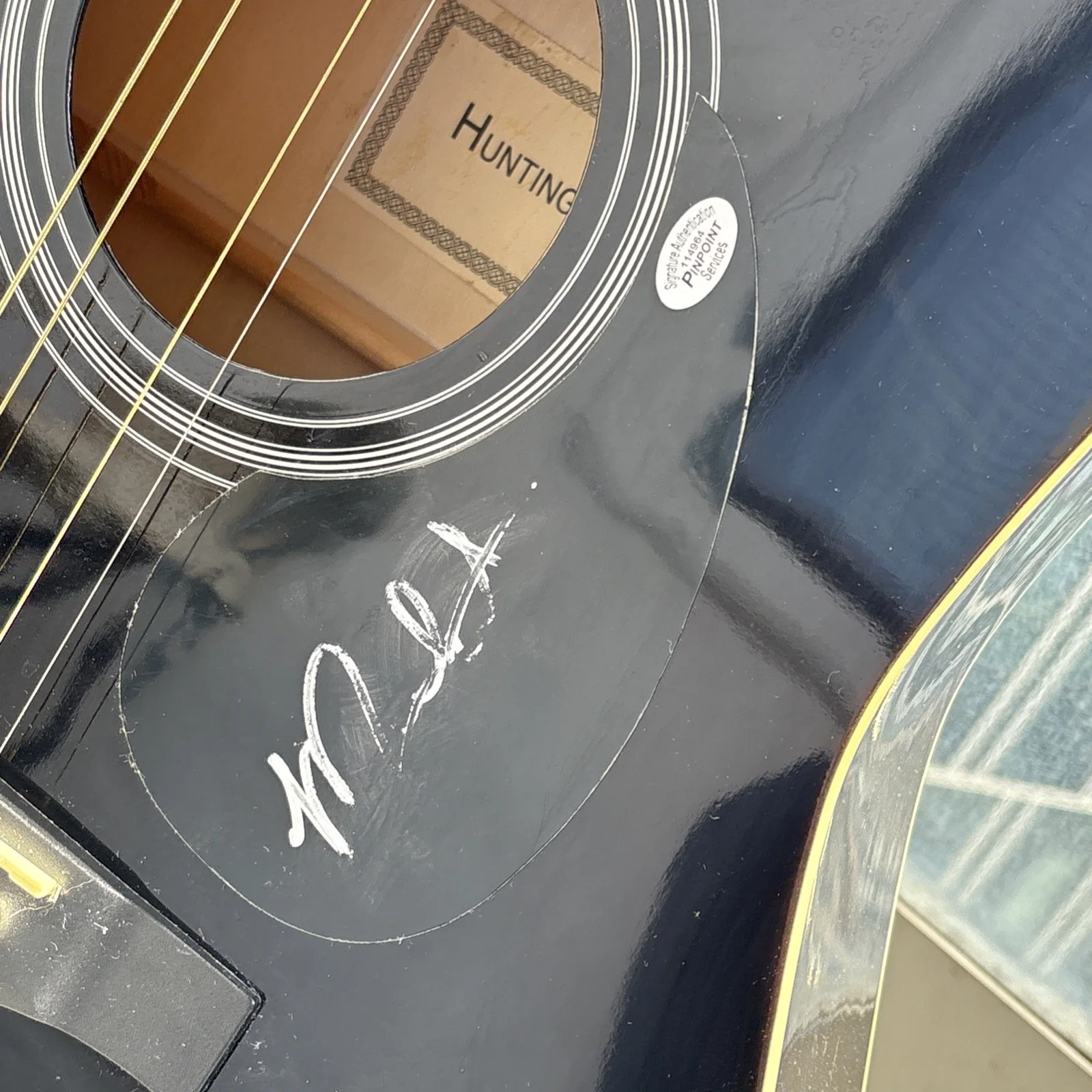 Miranda Lambert Autographed Guitar, Authorized, Black Acoustic Guns Angel Wings, image 2