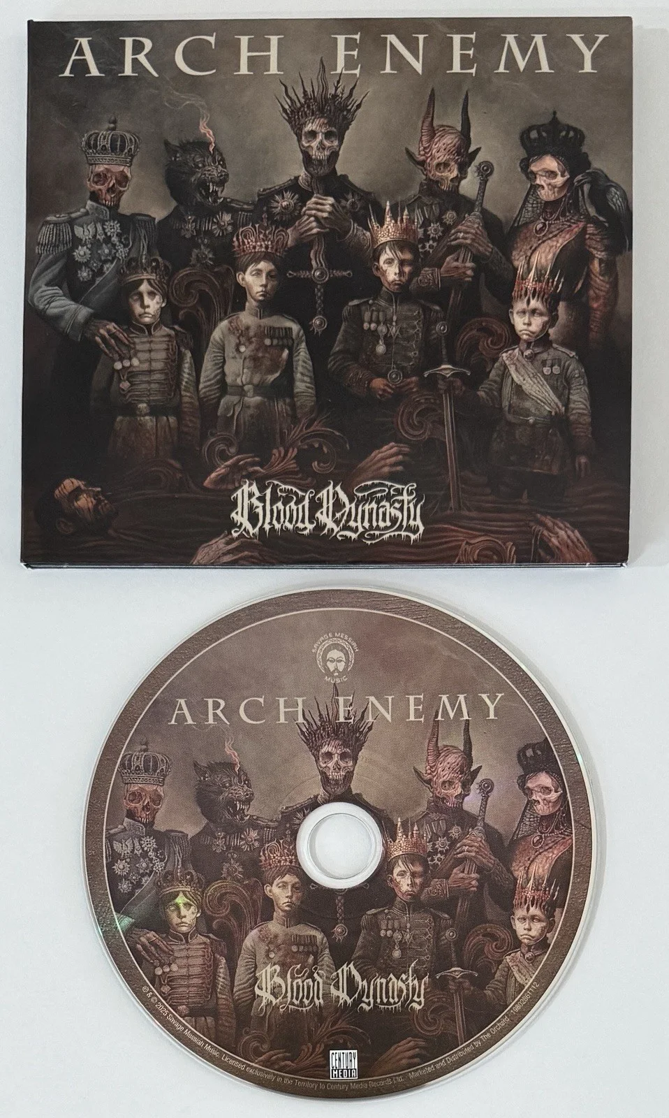 Arch Enemy ENTIRE BAND SIGNED Blood Dynasty Album Art Card & CD BAS Beckett COA, изображение 3