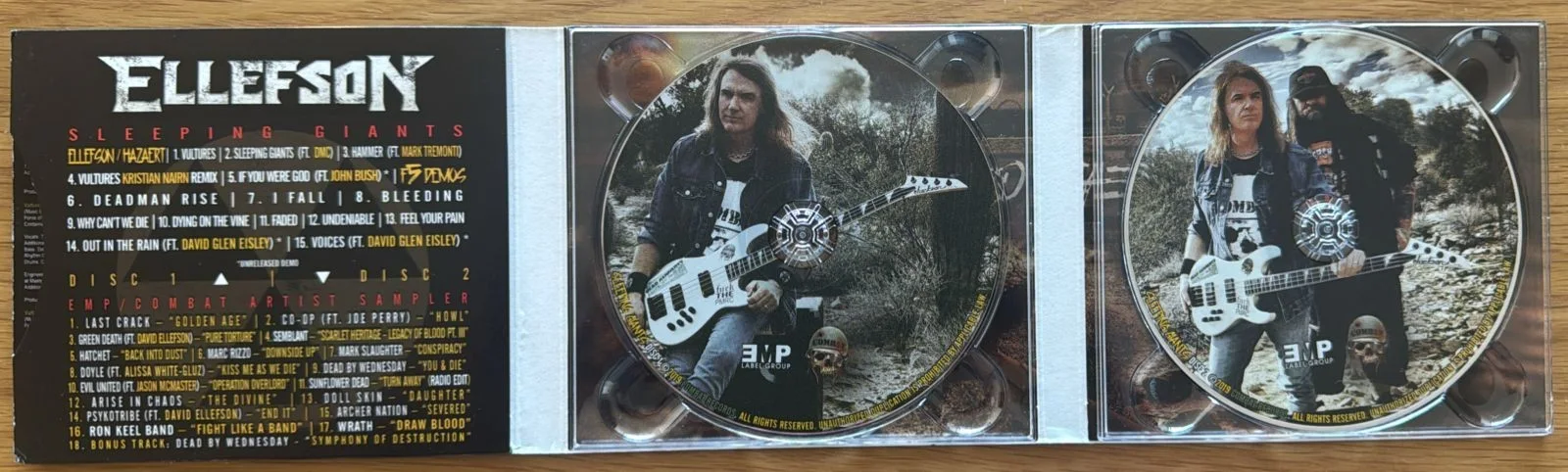 David Ellefson Sleeping Giants Autographed 2CD Megadeth Bassist, изображение 3