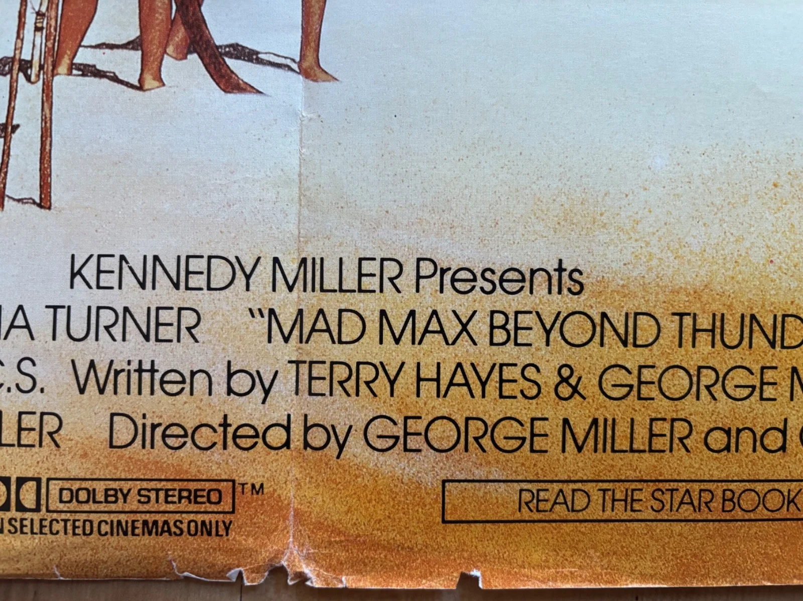 Orig UK fold Quad film Poster Mad Max Beyond Thunderdrome Tina Turner v g cond, изображение 2