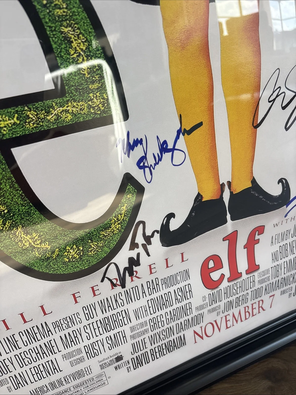 ELF cast Signed Movie Poster W/COA Ferrell, Asner, Favreau, Newhart , Caan,More!, image 4