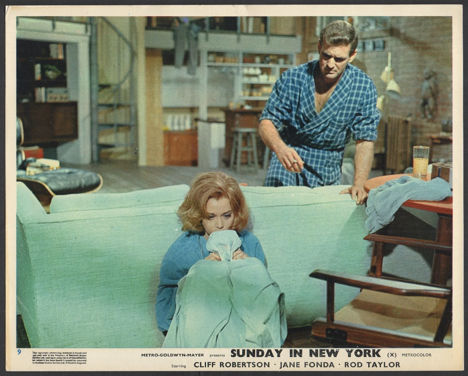 SUNDAY IN NEW YORK 1963 Rod Taylor, Jane Fonda 6 UK 10x8 LOBBY CARDS, изображение 4