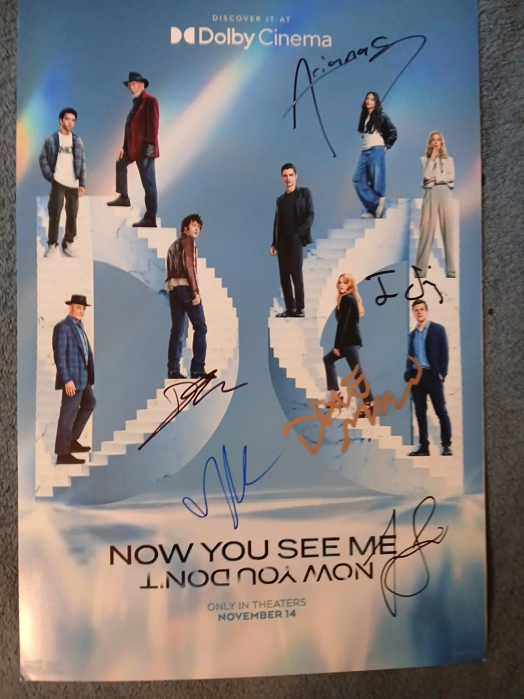 eisenberg, franco, fisher, smith, sessa, greenblatt — NOW YOU SEE ME, NOW YOU DON'T 🔥Cast Signed 12x18 Photo., изображение 2