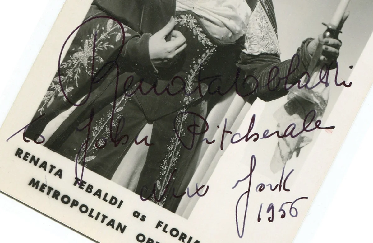 1956 Opera Singer Renata Tebaldi Signed Photograph as Floria Tosca, image 2
