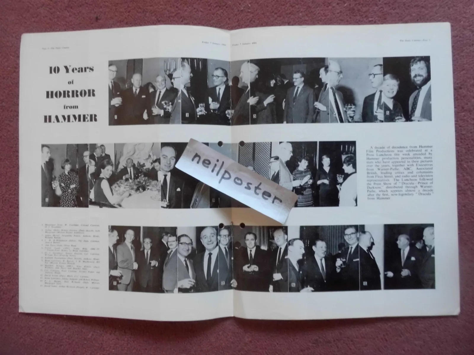 HAMMER FILMS in 1966 UK trade mag DAILY CINEMA, PETER CUSHING, TERENCE FISHER, изображение 2