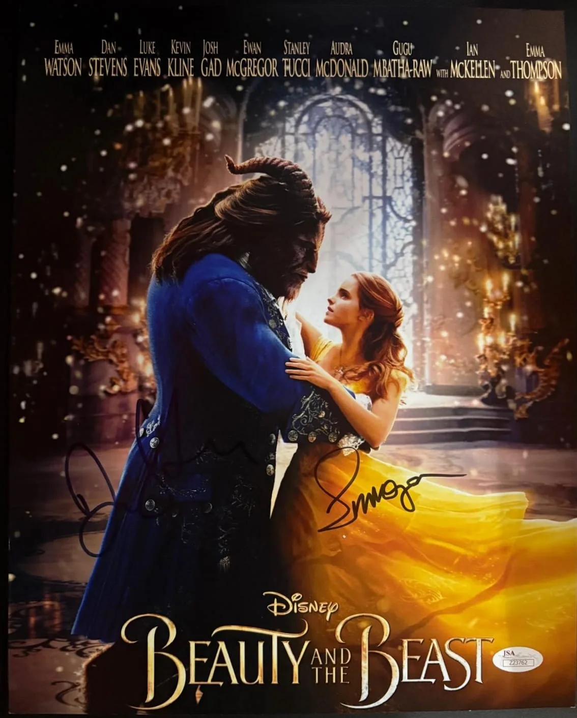 Emma Watson & Dan Stevens — EMMA WATSON & DAN STEVENS SIGNED AUTOGRAPH 11X14 PHOTO BEAUTY AND THE BEAST JSA