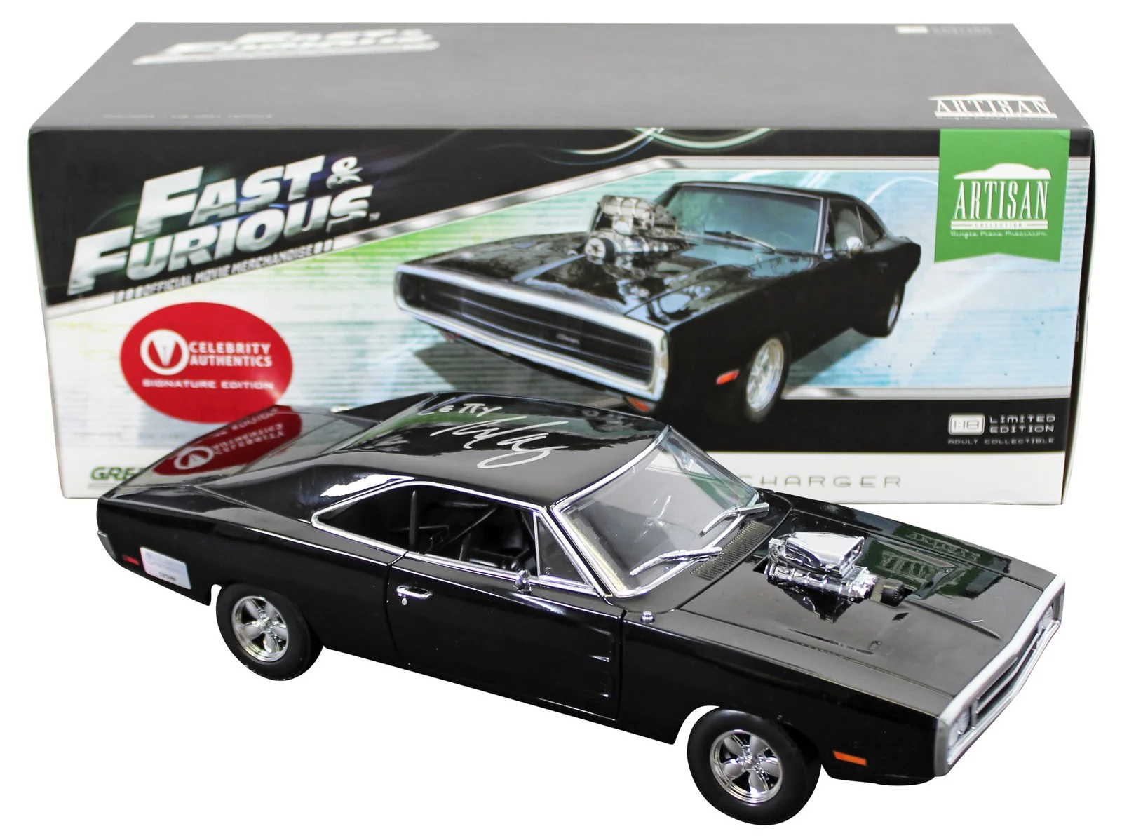Michelle Rodriguez — Michelle Rodriguez "Letty" Signed 1970 Dodge Charger 1:18 Scale Die Cast Car BAS