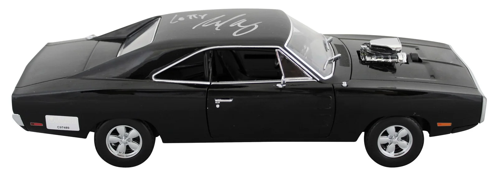 Michelle Rodriguez — Michelle Rodriguez "Letty" Signed 1970 Dodge Charger 1:18 Scale Die Cast Car BAS, image 5