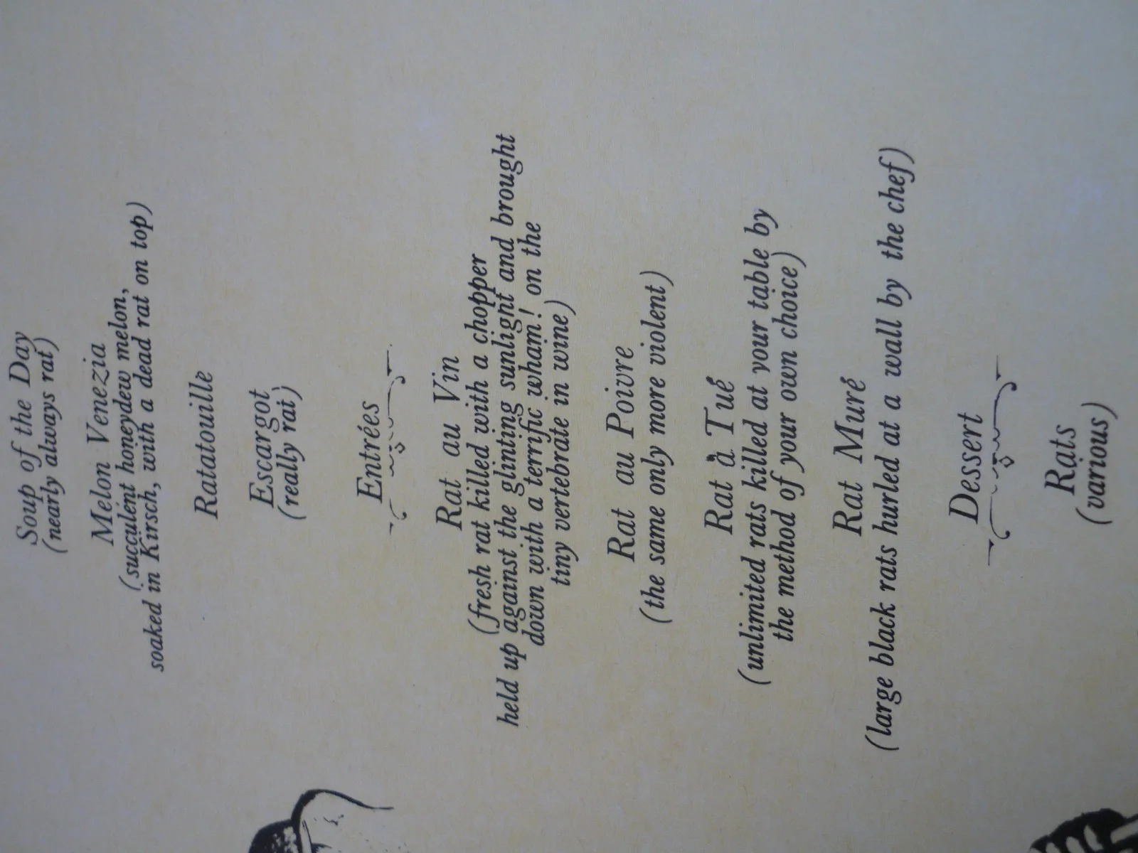 a4 framed poster Monty Python's Flying Circus chez rat menu comedy, изображение 2