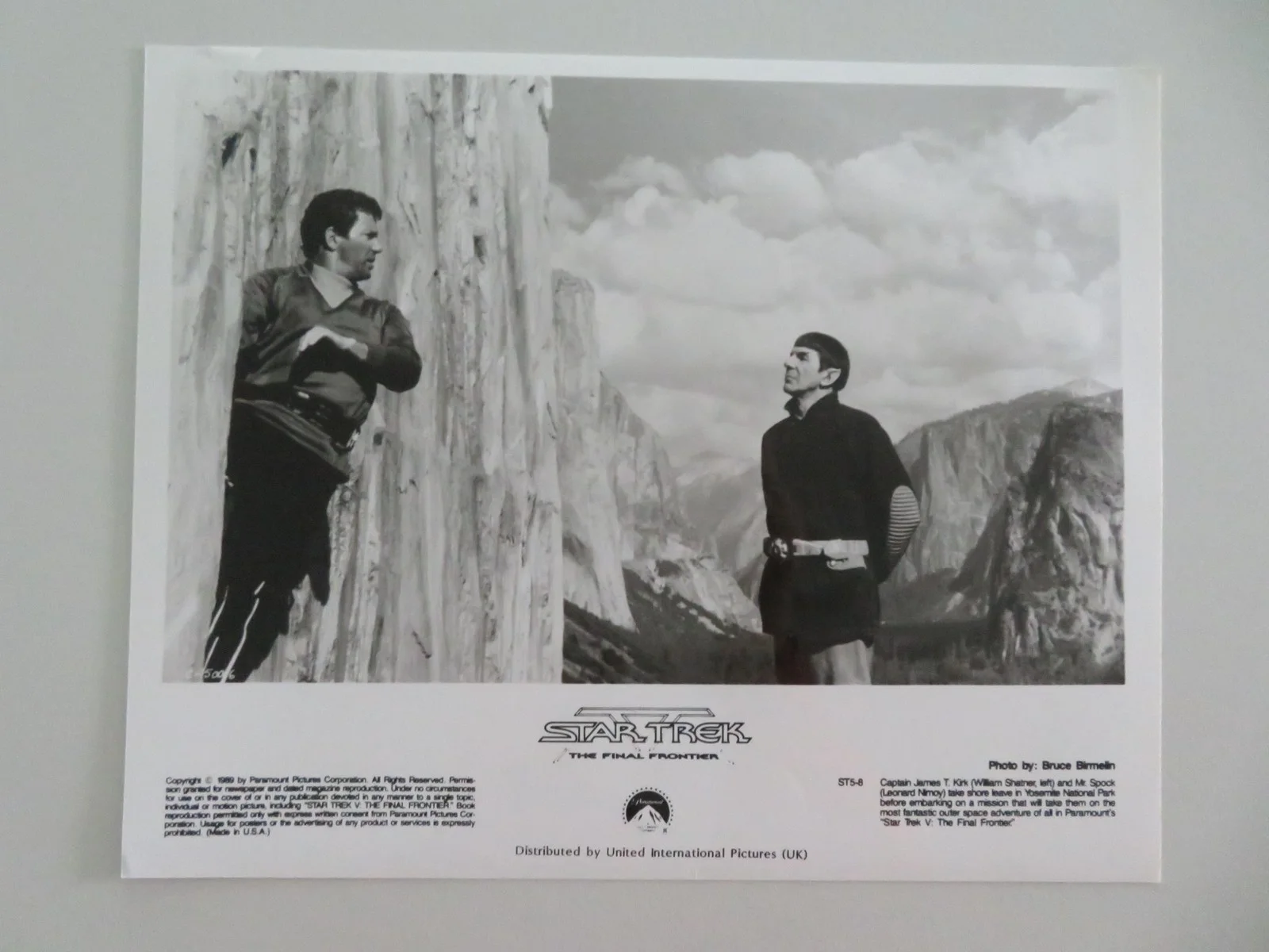 STAR TREK: THE FINAL FRONTIER MOVIE STILL PHOTO LOT OF 6 WILLIAM SHATNER 1989, изображение 5