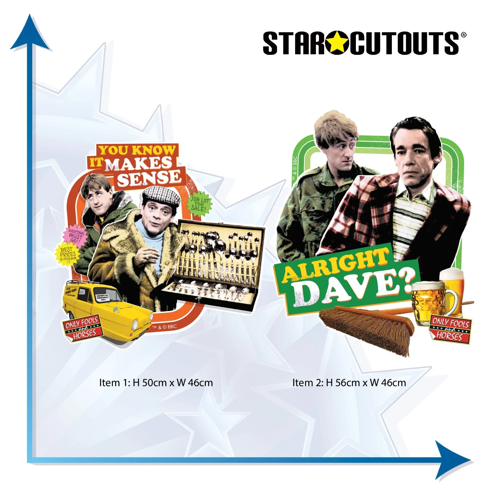 Del, Rodney and Trigger Cardboard Wall Decoration Pack of 2 Only Fools & Horses, изображение 3