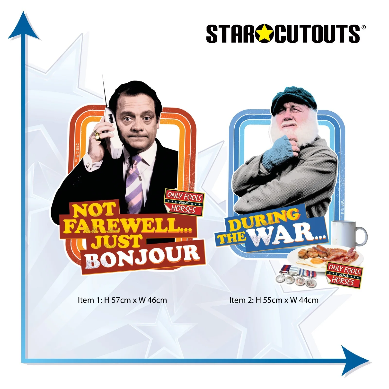 Del and Uncle Albert Cardboard Wall Decoration Pack of 2 Only Fools and Horses, image 3