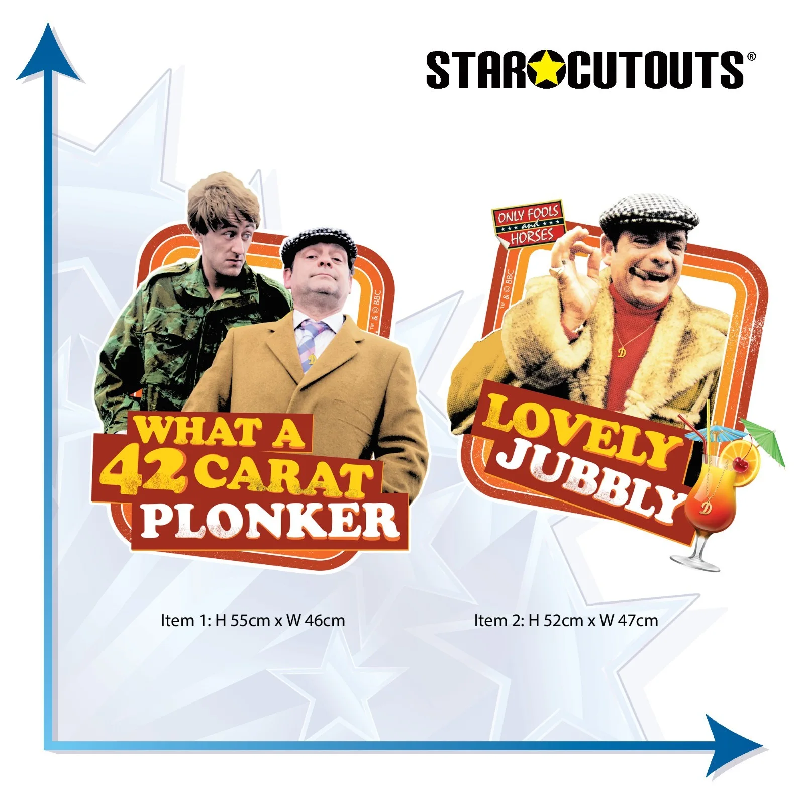 Del Boy and Rodney Cardboard Wall Decoration Pack of 2 Only Fools and Horses, изображение 3