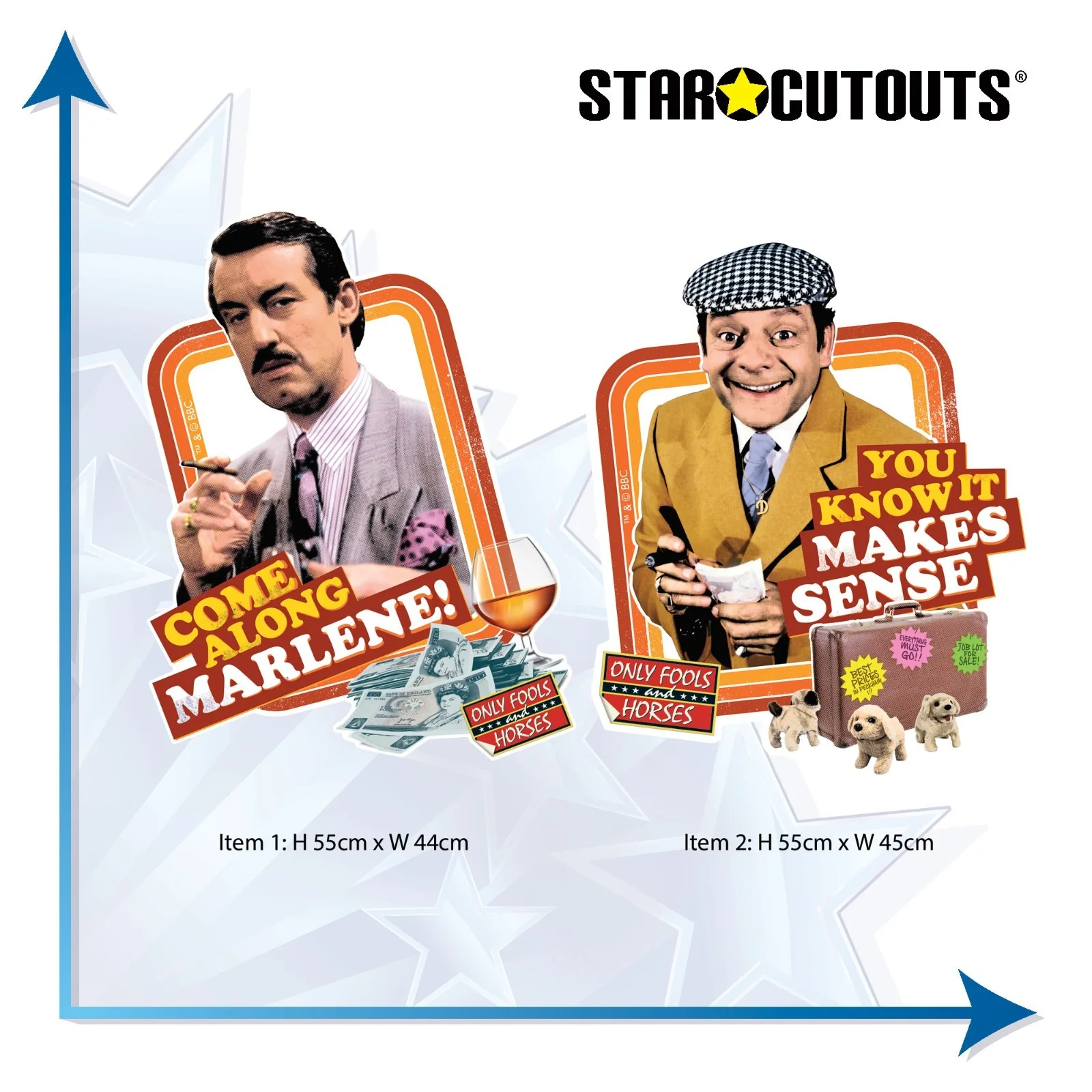 Del Boy and Boycie Cardboard Wall Decoration Pack of 2 Only Fools and Horses, изображение 3