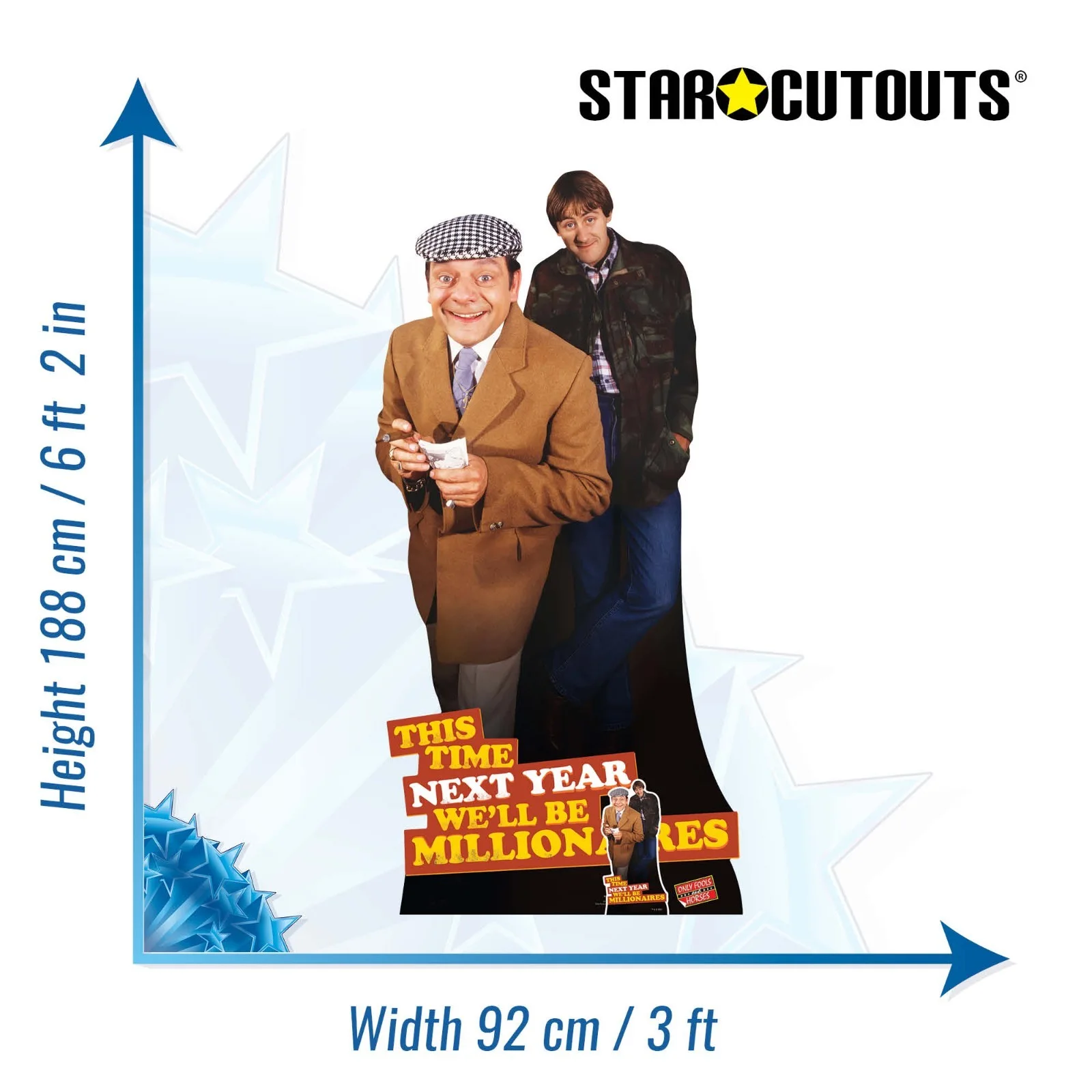 Del Boy and Rodney Only Fools and Horses Lifesize Cardboard Cutout and Free Mini, изображение 3
