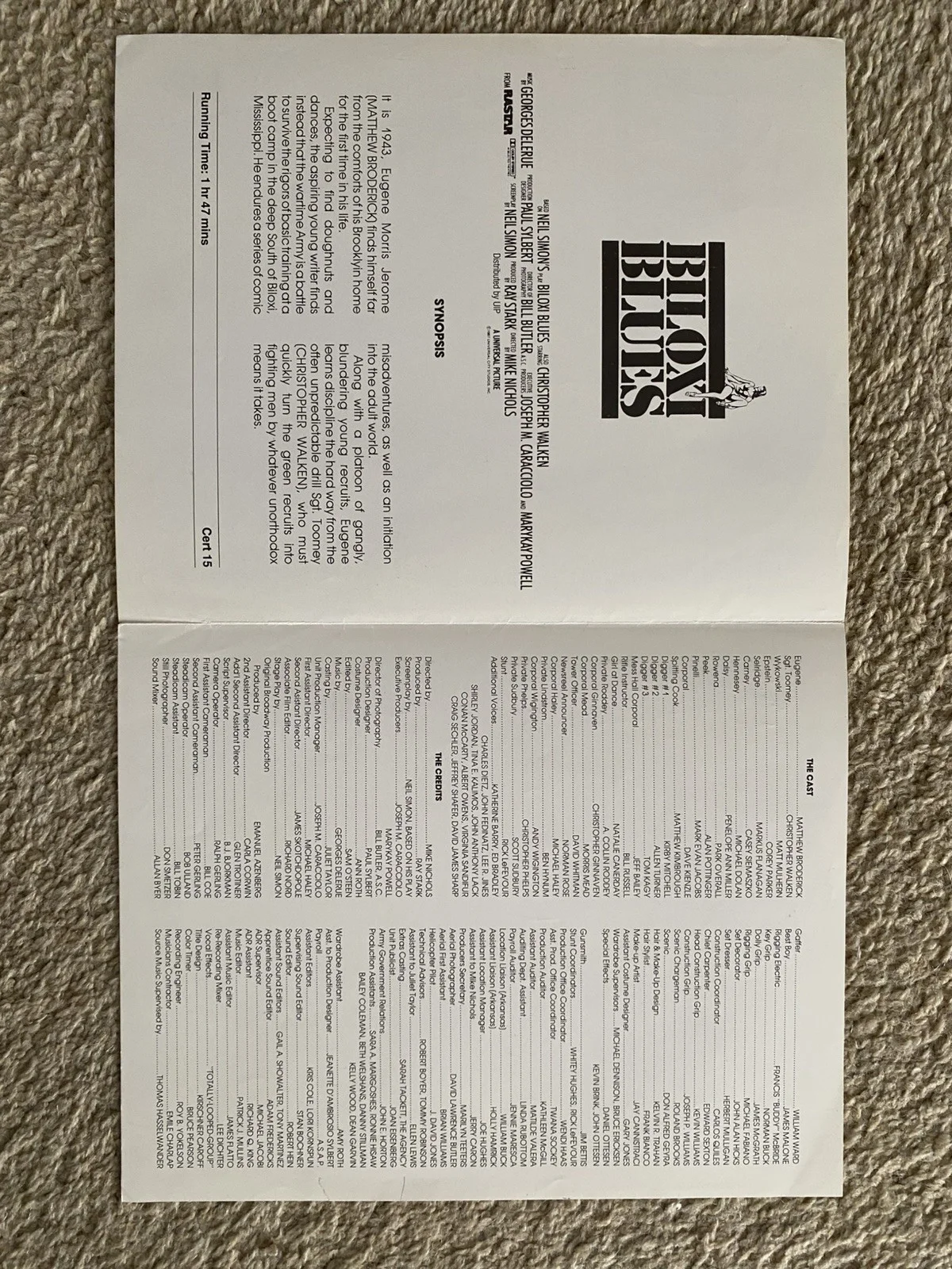 Biloxi Blues Matthew Broderick Film Campaign Booklet, изображение 2