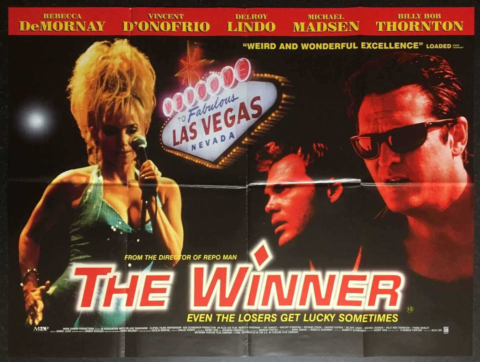 THE WINNER 1996 Original Cinema UK Quad Movie POSTER Rebecca De Mornay Thornton, изображение 3