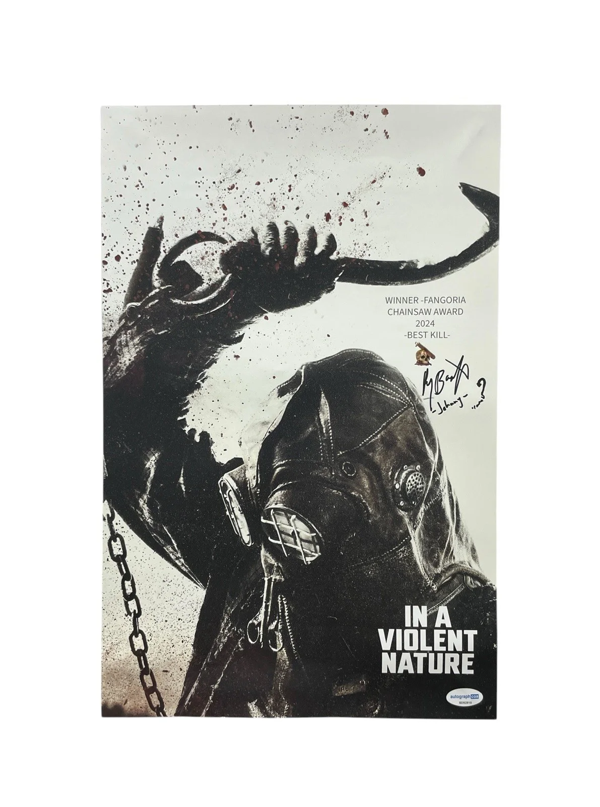 In A Violent Nature Signed Autographed 11x17 Horror Movie Poster Ry Barrett ACOA, изображение 3