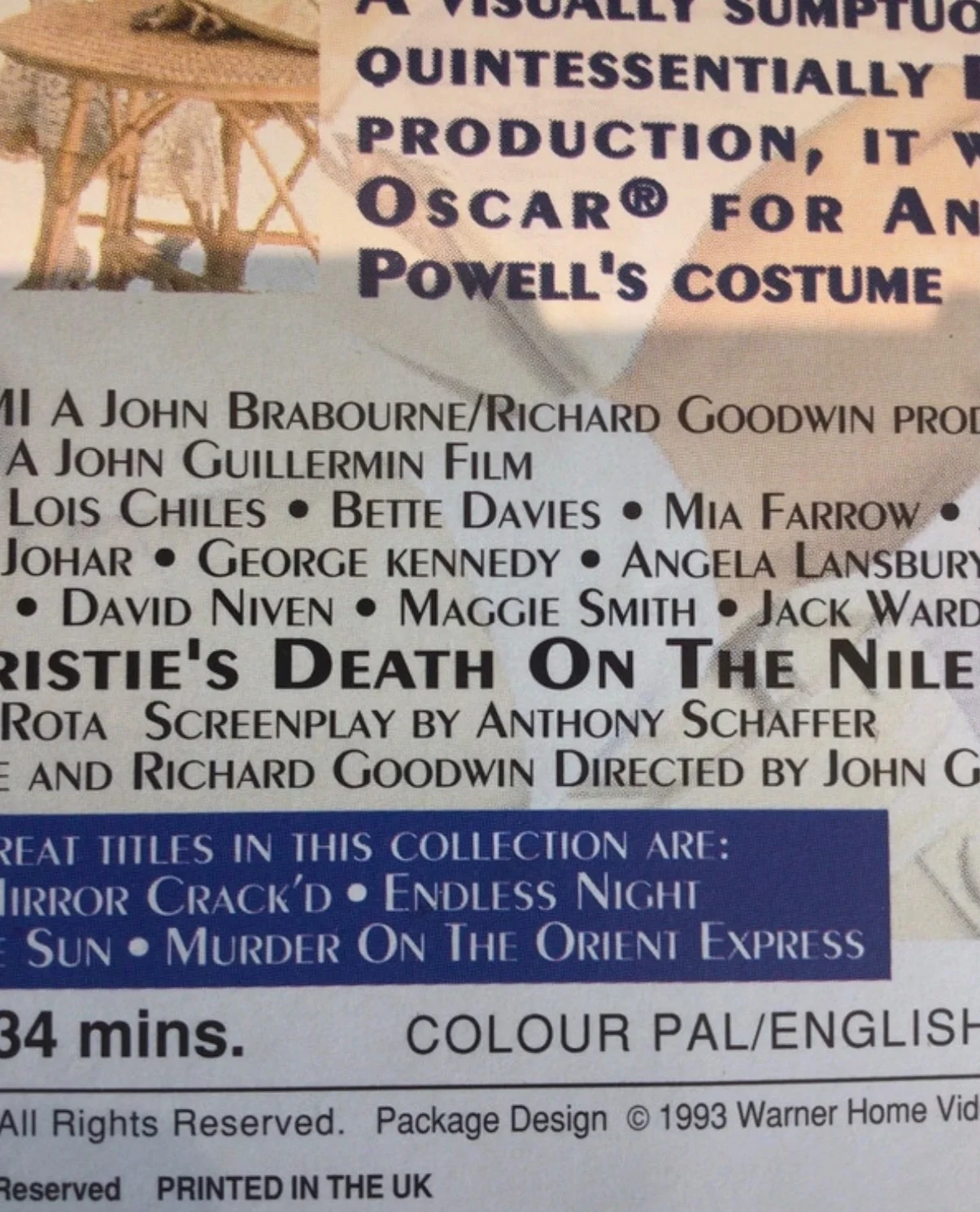 🇬🇧 Genuine- Beckett -Signed Dame Maggie Smith - Death on the Nile Video Slip, image 4