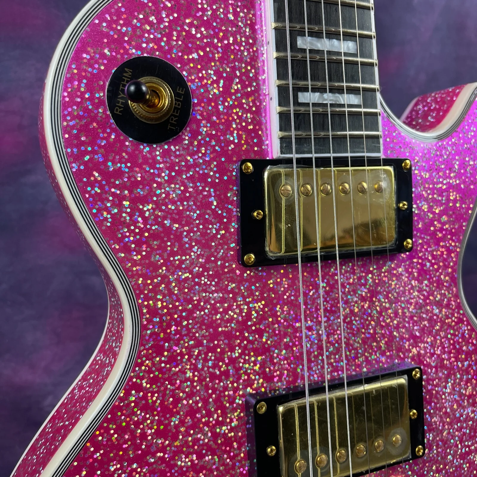 Hot Sale New Electric Guitar Metal Pink Solid Mahogany Body Gold Hardware, изображение 5