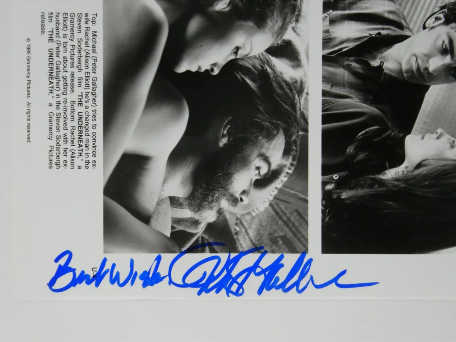Peter Gallagher — Peter Gallagher Alison Elliott Signed B&W 8x10 Promo Photo The Underneath, image 2
