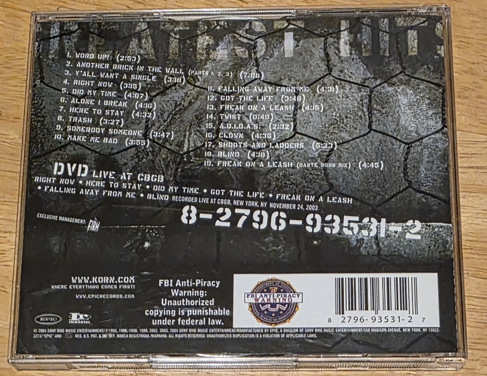 KORN " Greatest Hits Vol.1 " 2 CD Set Signed By Fieldy Rare, изображение 2
