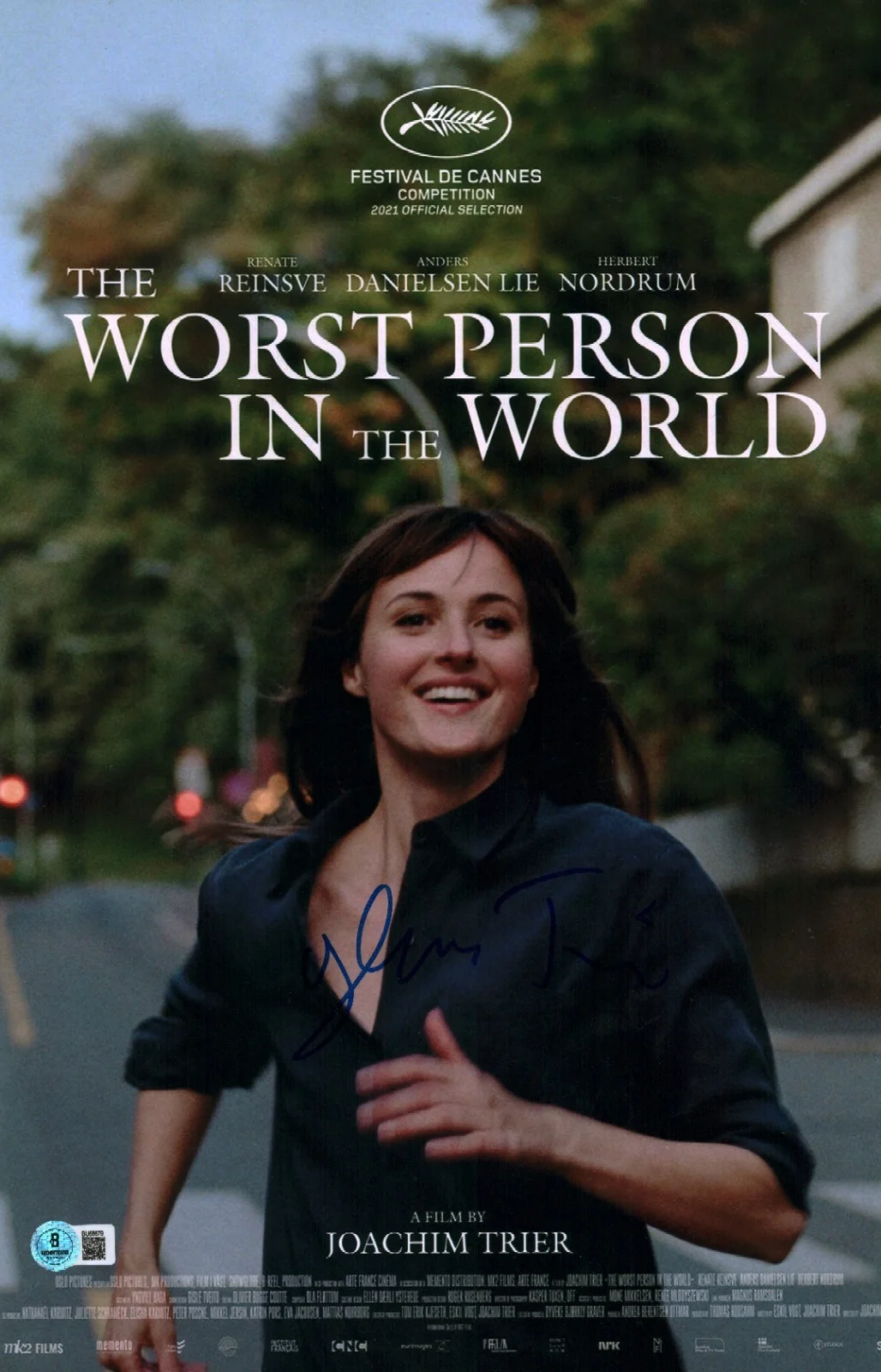 joachim trier — Joachim Trier Signed Autographed Worst Person In The World 11x17 Photo BAS COA