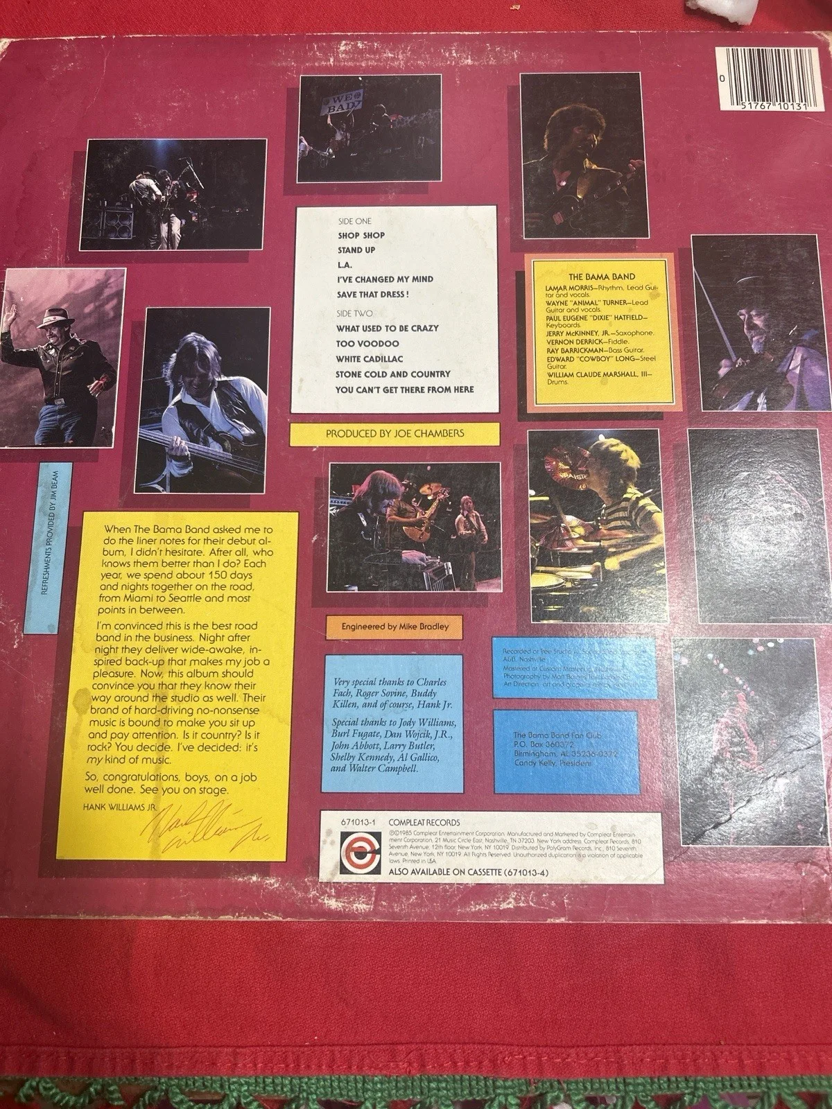 The Bama Band 1985 Signed LP – Full Band Autographs. 7 Autographs Total!!, image 2