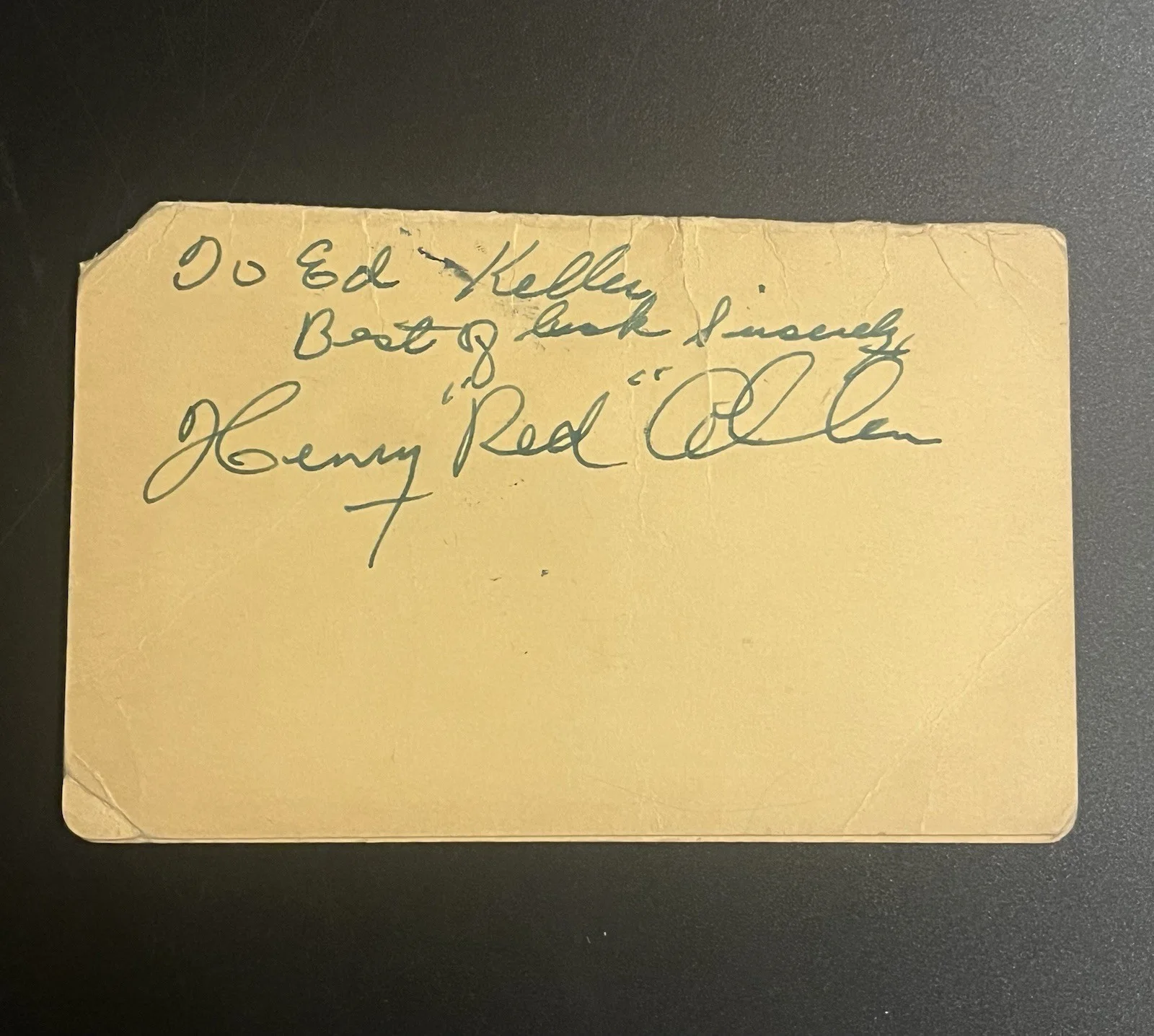 JC Higginbotham and Henry Red Allen Signed Autograph Jazz Club Table Card NYC, изображение 3