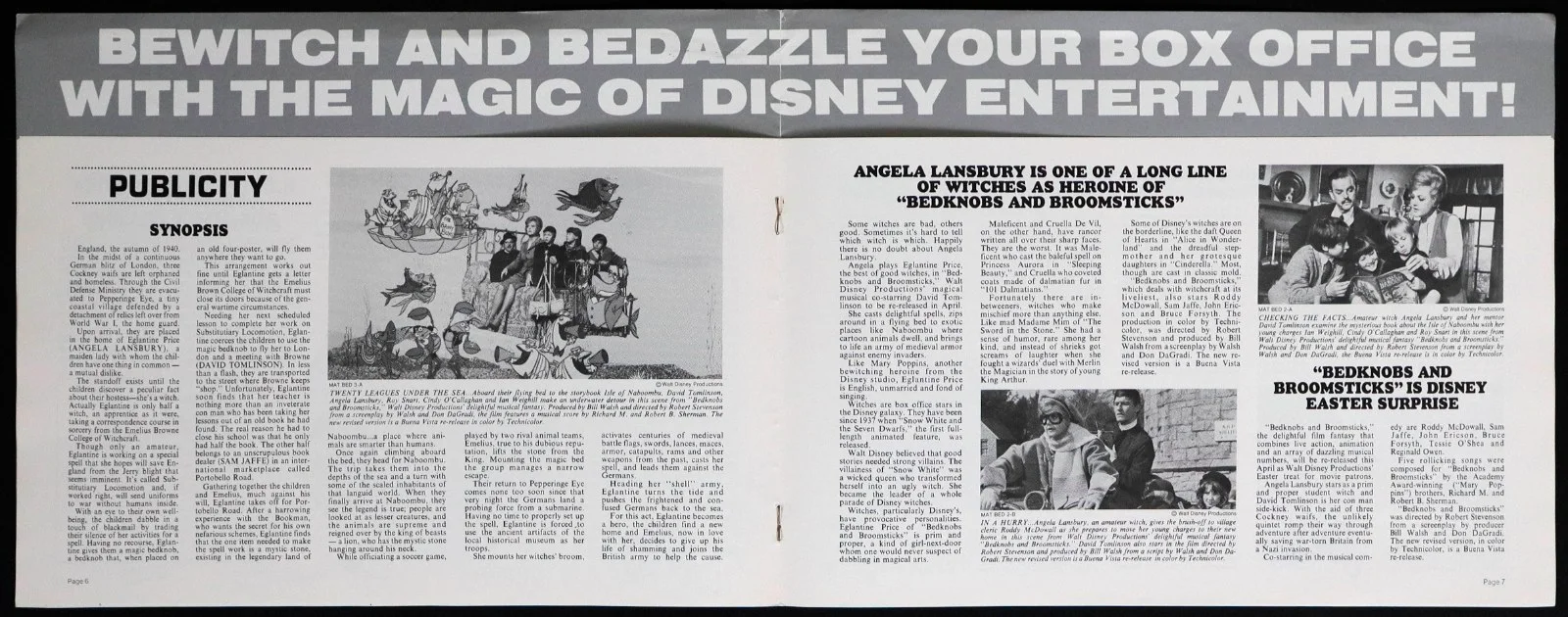 Bedknobs and Broomsticks ORIGINAL UK Press Book Angela Lansbury Disney 1979 RR, image 2