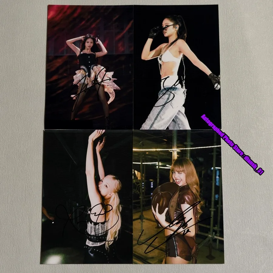 BLACKPINK — BPINK Autographed Hand Signed Photo 4*6 - BP ROSÉ JISSO Photograph, image 2
