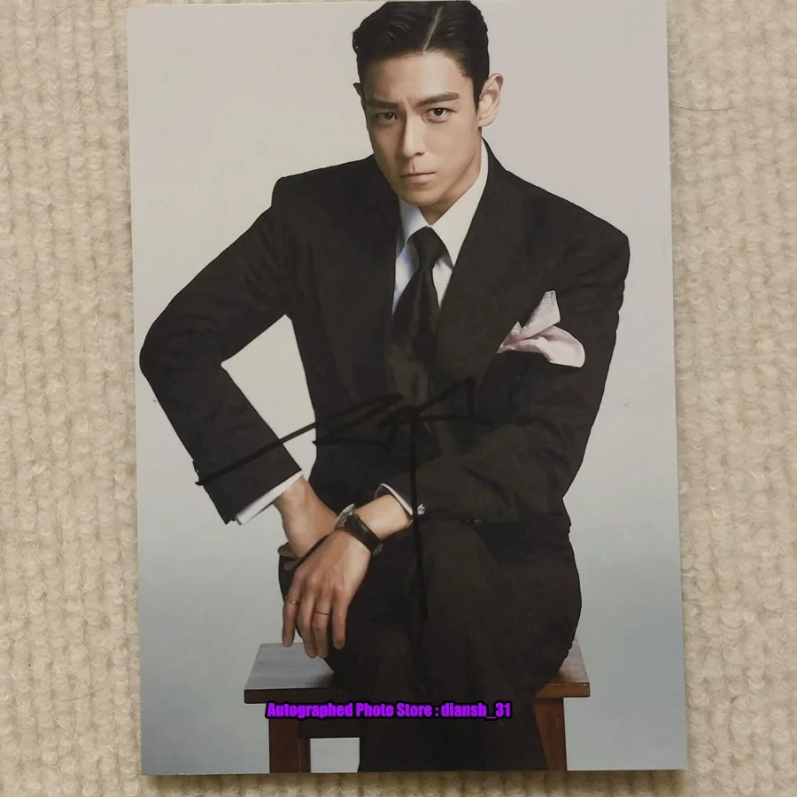 T.O.P — BIGBANG T.O.P Autographed Hand Signed Photo 4*6 Choi Seung Hyun