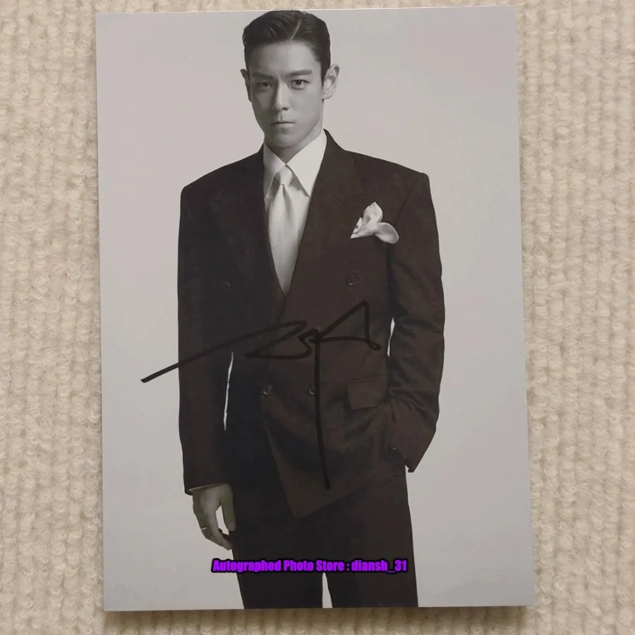 T.O.P — BIGBANG T.O.P Autographed Hand Signed Photo 4*6 Choi Seung Hyun, изображение 4