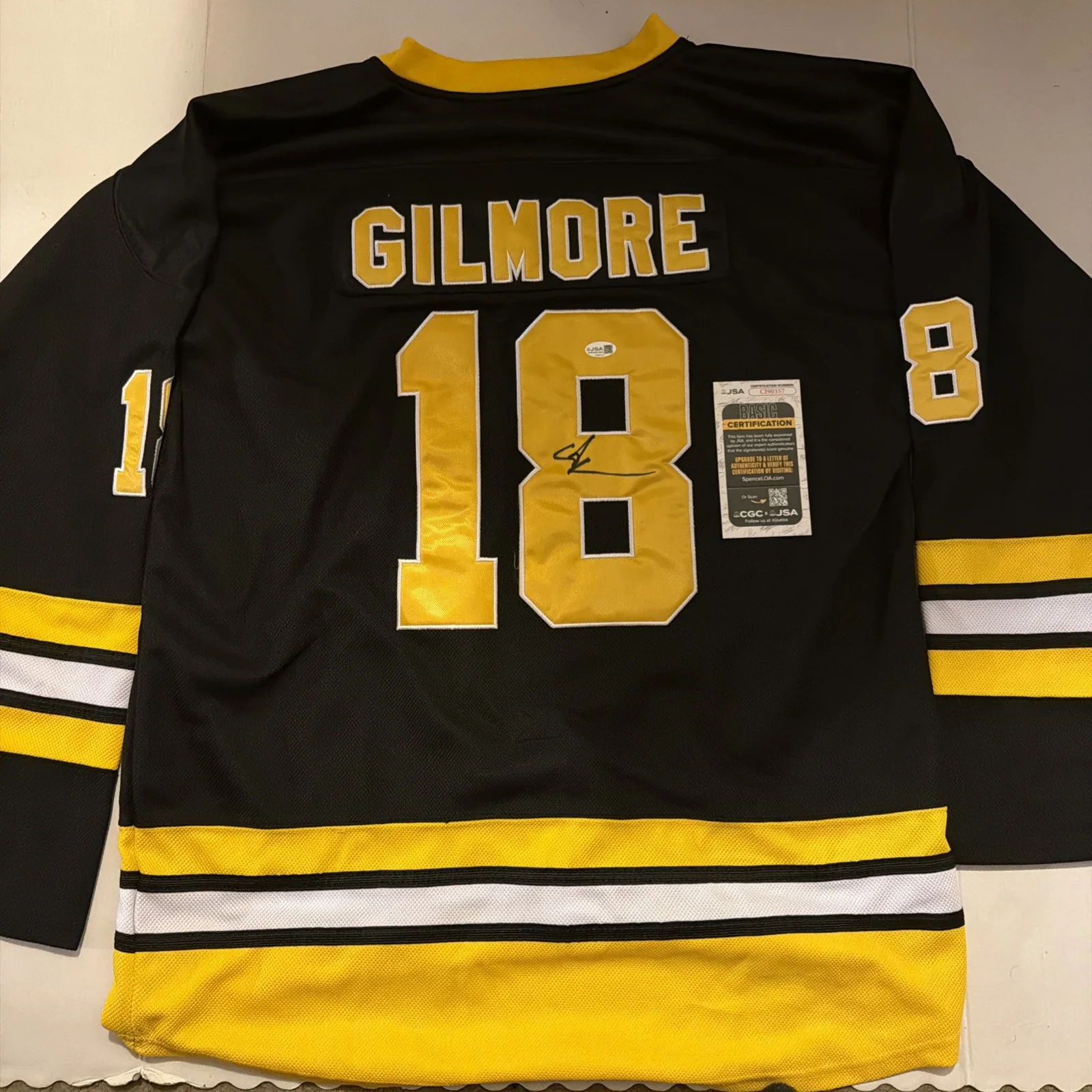 Adam Sandler — HAPPY GILMORE - ADAM SANDLER SIGNED Custom Hockey Jersey Boston Bruins JSA COA, image 2