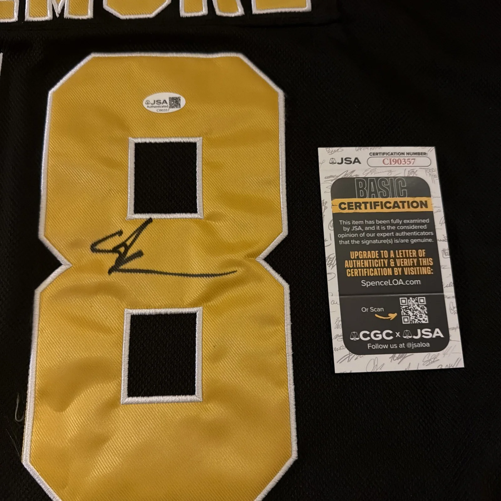 Adam Sandler — HAPPY GILMORE - ADAM SANDLER SIGNED Custom Hockey Jersey Boston Bruins JSA COA, image 3