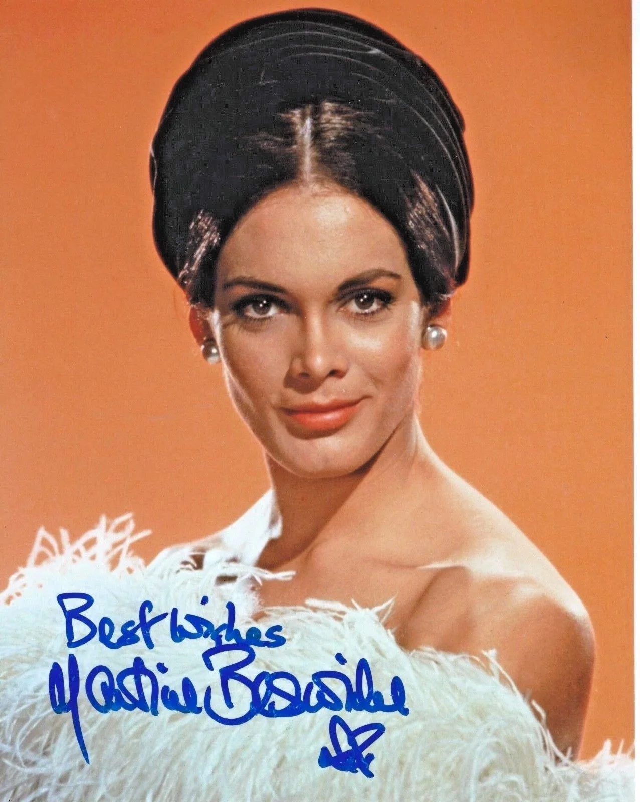 Martine Beswick — Martine Beswick signed 8x10 photo. In Person Photo Proof - 007 Bond Thunderball