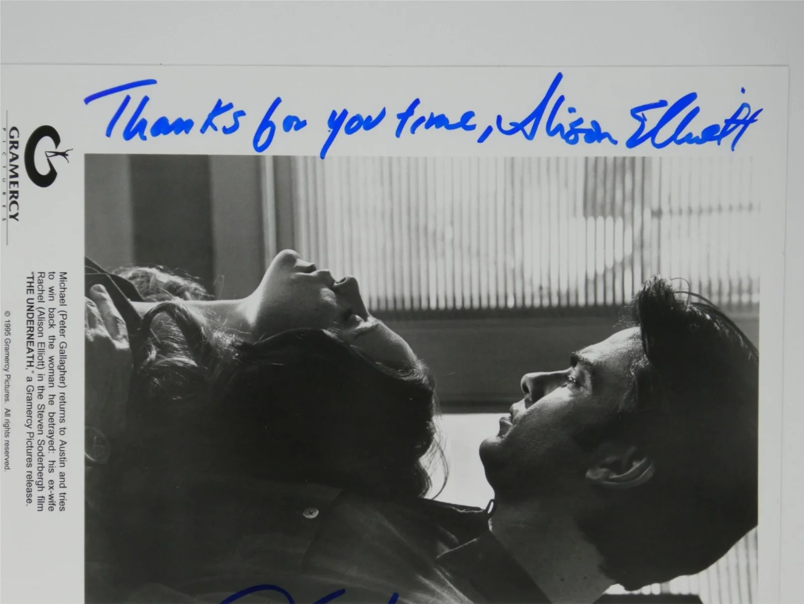 Peter Gallagher — Peter Gallagher Alison Elliott Signed B&W 8x10 Promo Photo The Underneath, image 3