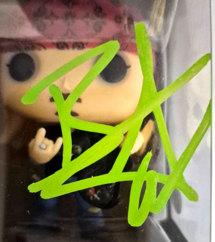 BRET MICHAELS SIGNED AUTOGRAPHED FUNKO POP 207 POISON RARE FLESH & BLOOD JSA COA, изображение 4