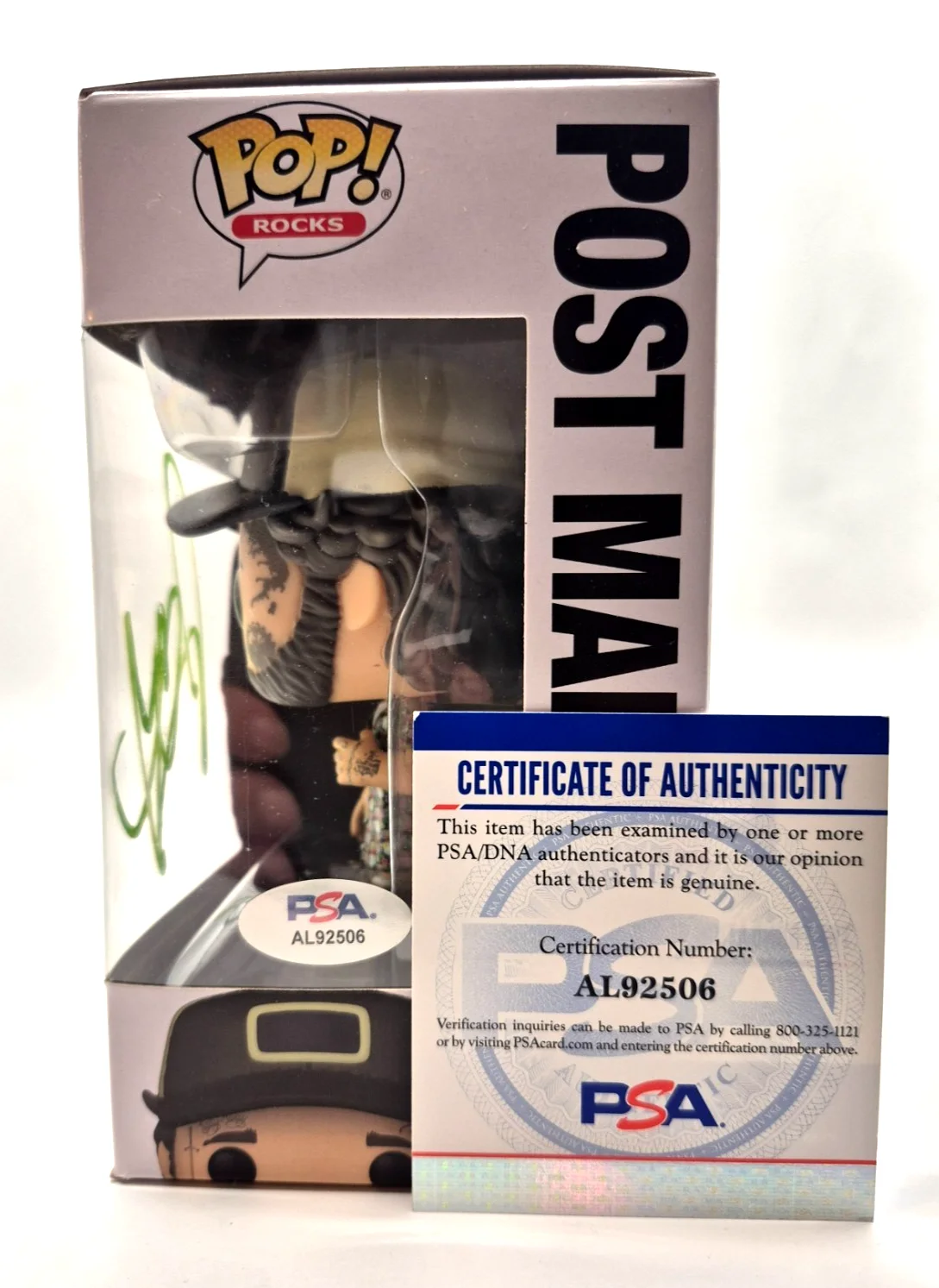 POST MALONE SIGNED AUTOGRAPHED FUNKO POP 254 SUNFLOWER WHITE IVERSON PSA COA 3, изображение 5