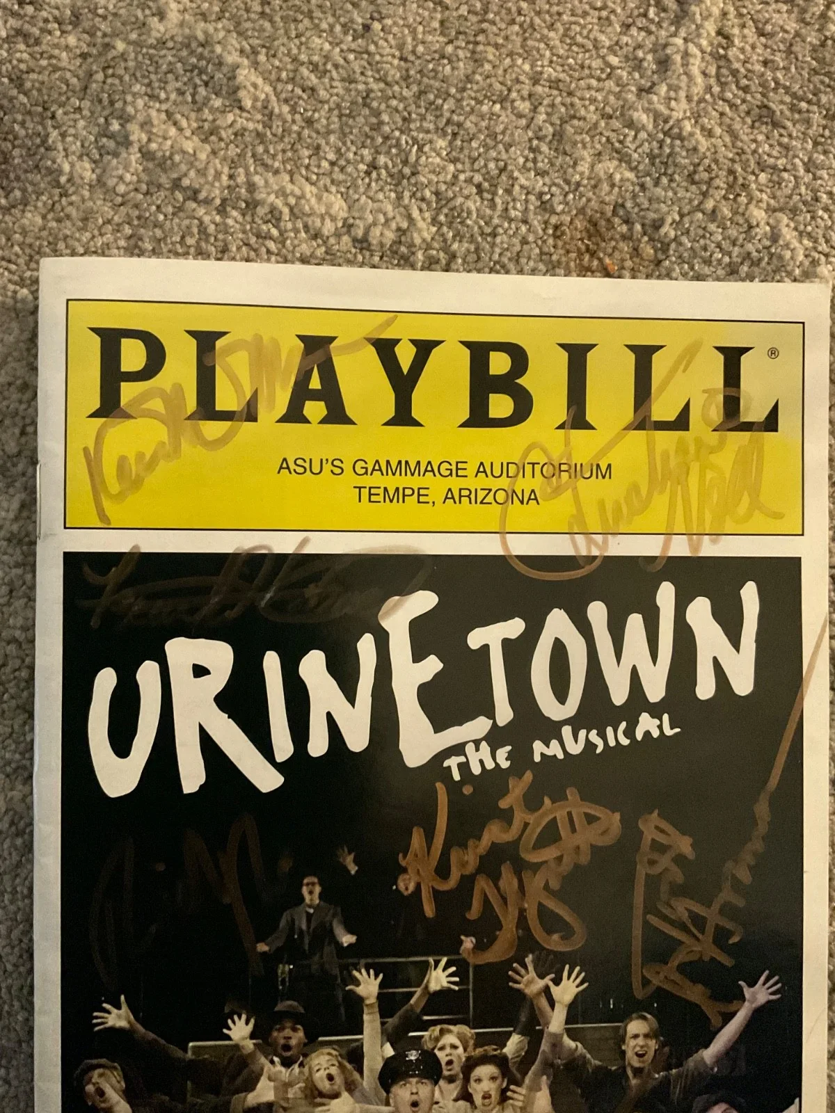 URINETOWN THE MUSICAL PLAYBILL 8 SIGNATURES CHRISTINE NOLL KRISTEN WYATT COA, изображение 2