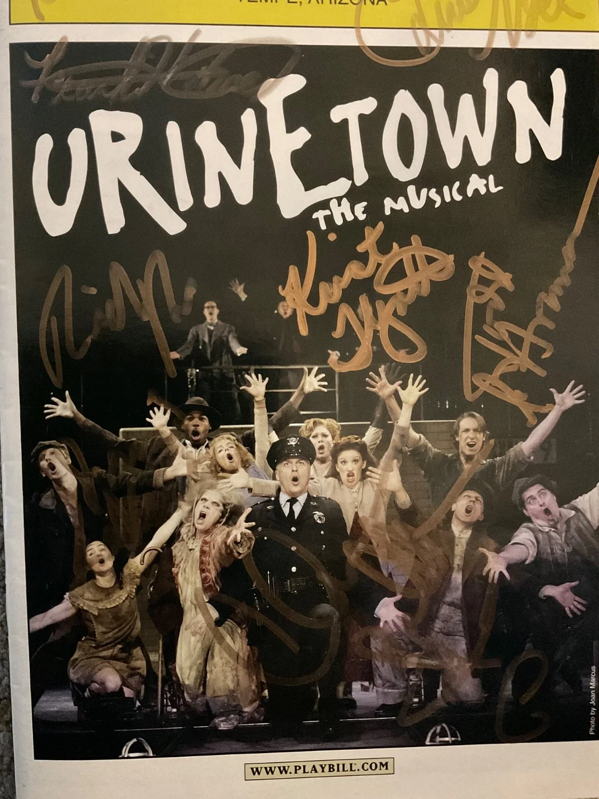 URINETOWN THE MUSICAL PLAYBILL 8 SIGNATURES CHRISTINE NOLL KRISTEN WYATT COA, изображение 3
