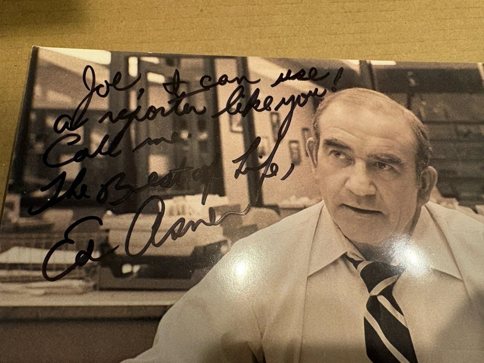 Ed Asner — ED ASNER signed Mary Tyler Moore 8.5 X 11, Inscription. Photo, image 3