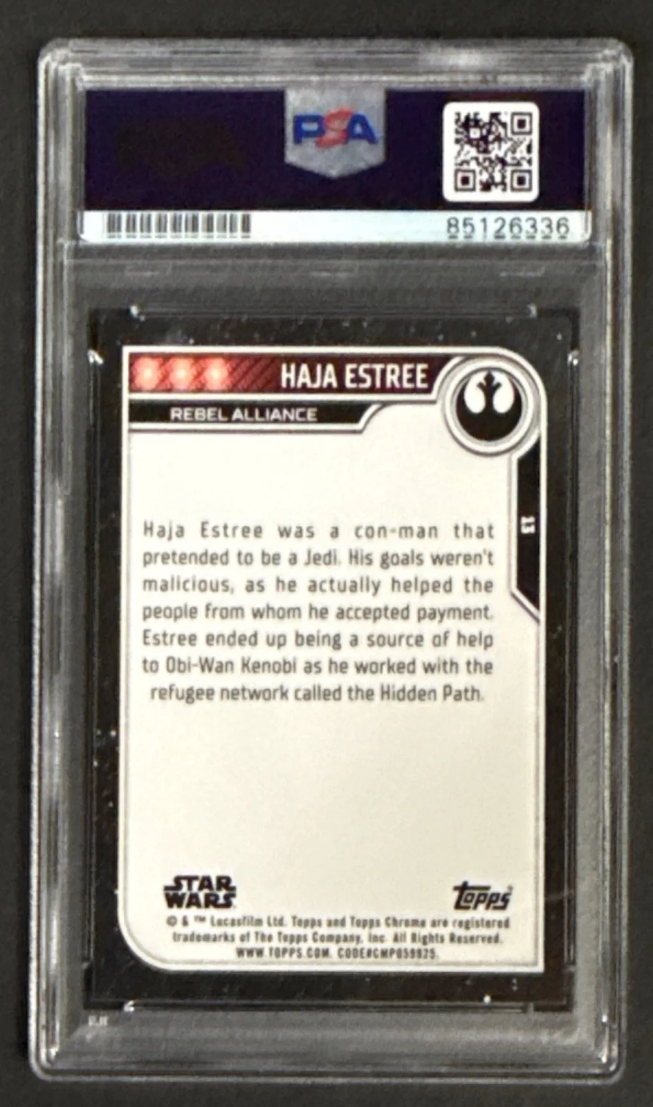 Kumail Nanjiani — Kumail Nanjiani Signed 2023 Topps Chrome Star Wars Haja Estree #13 PSA, image 2