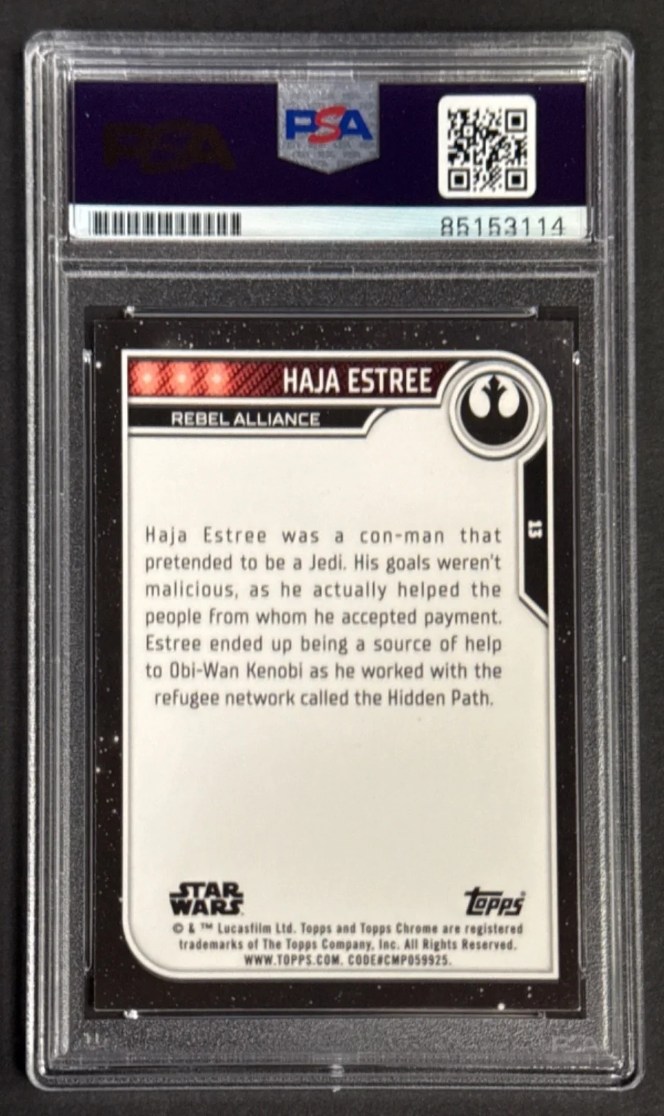 Kumail Nanjiani — Kumail Nanjiani Signed 2023 Topps Chrome Star Wars Haja Estree #13 PSA, image 2