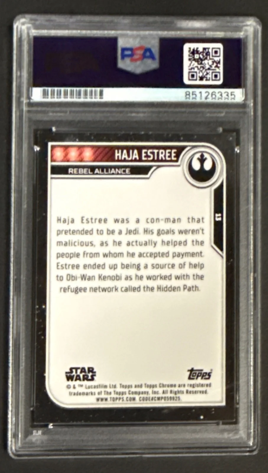 Kumail Nanjiani — Kumail Nanjiani Signed 2023 Topps Chrome Star Wars Haja Estree #13 PSA, image 2
