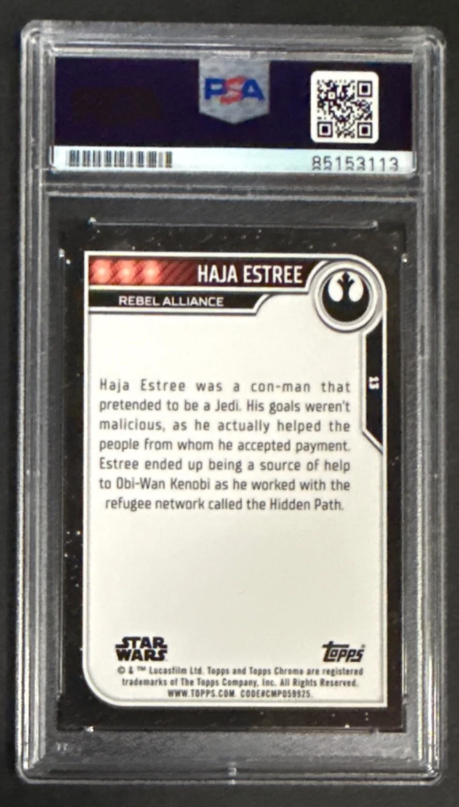 Kumail Nanjiani — Kumail Nanjiani Signed 2023 Topps Chrome Star Wars Haja Estree #13 PSA, image 2