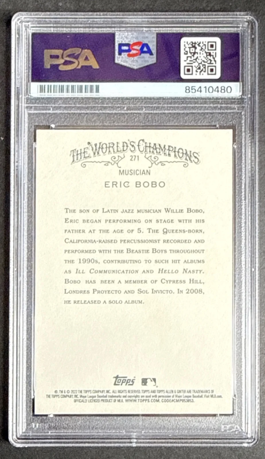 Eric Bobo Signed 2022 Topps Allen & Ginter Card #241 Gem Mt 10 PSA 85410480, image 2