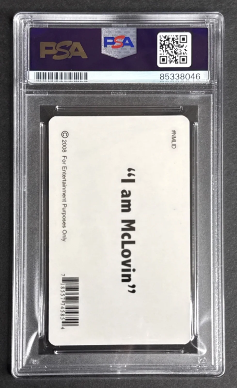 Christopher Mintz Plasse — Christopher Mintz - Plasse Signed Superbad McLovin Fake ID PSA 85338046, image 2