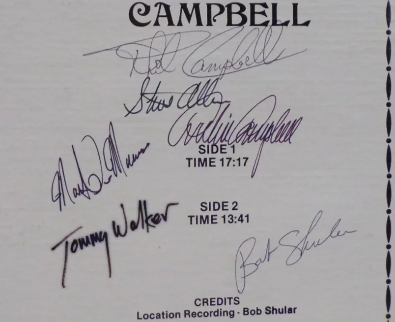 1987 AUTOGRAPHED AN EVENING WITH ARCHIE AND PHIL CAMPBELL LP RECORD HEE HAW, изображение 4