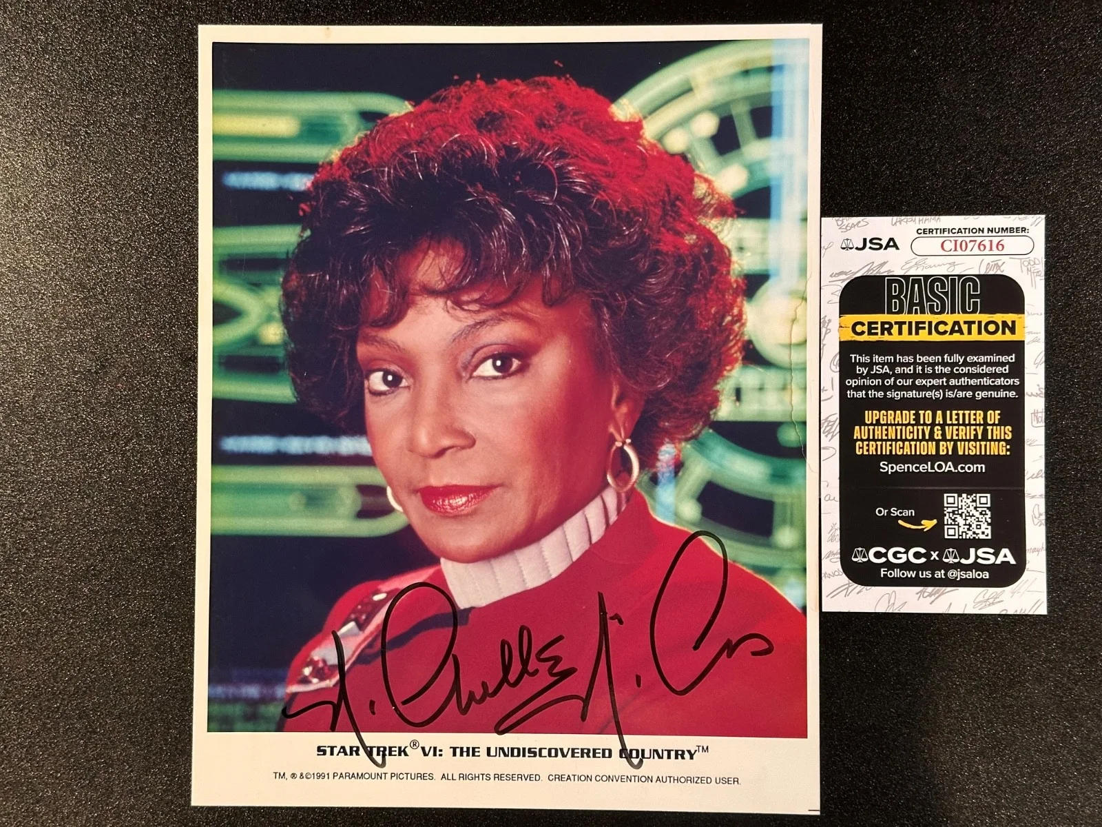 Nichelle Nichols — Nichelle Nichols as "Uhura" Star Trek VI Autographed Signed 8x10 Photo w/JSA COA